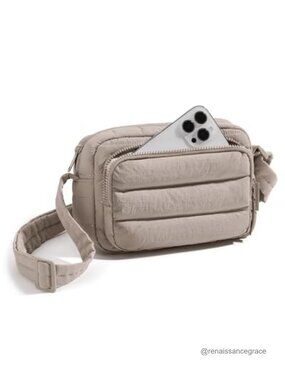 Puffer Crossbody Bag RFID Blocking Nylon Small Purse Travel Handbag